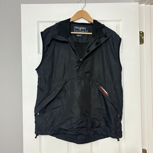 Vintage Polo Sport Ralph Lauren Windbreaker Vest Mens L Black Half Zip 90 Y2K